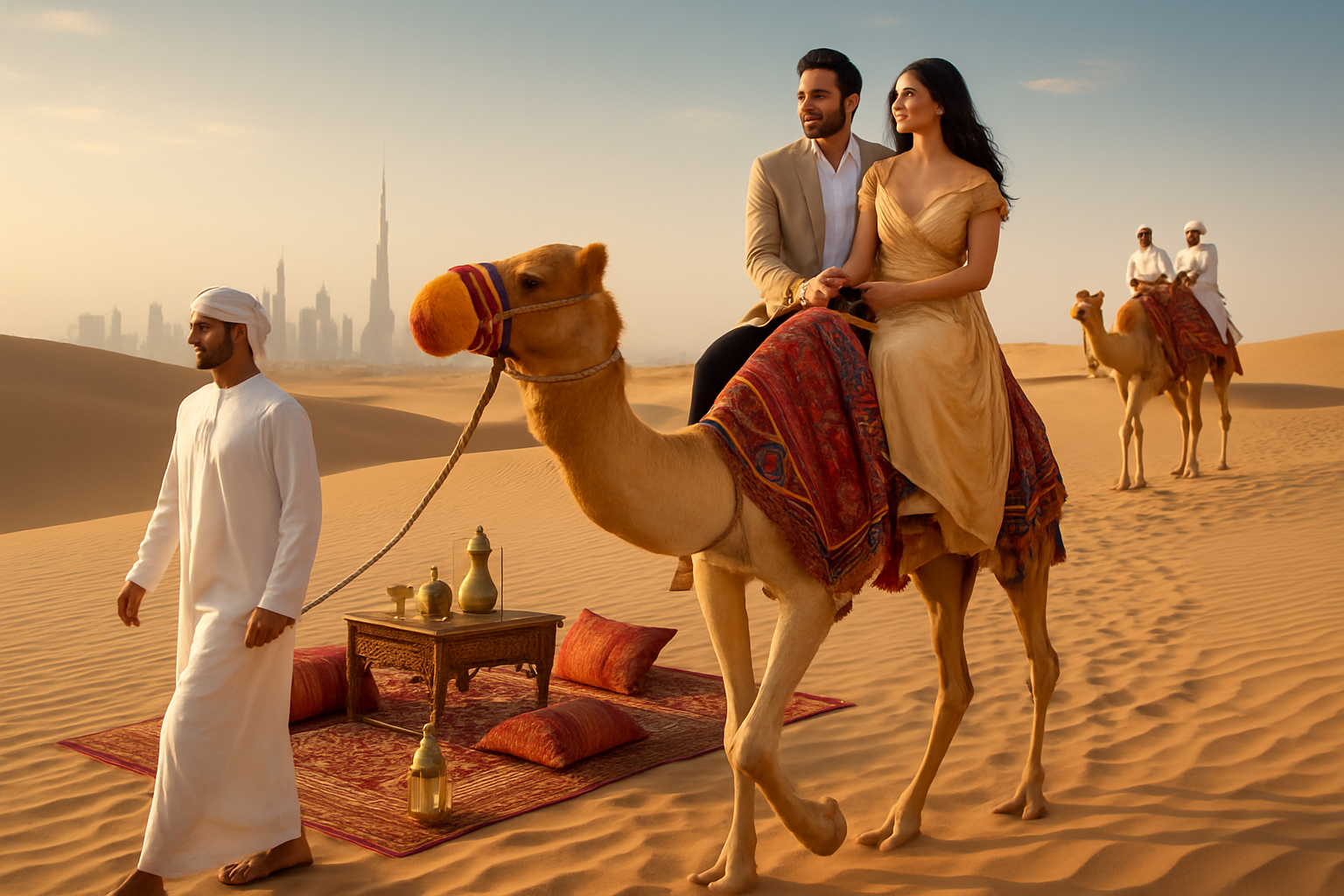 Luxurious desert safari experience with camel rides in Dubai